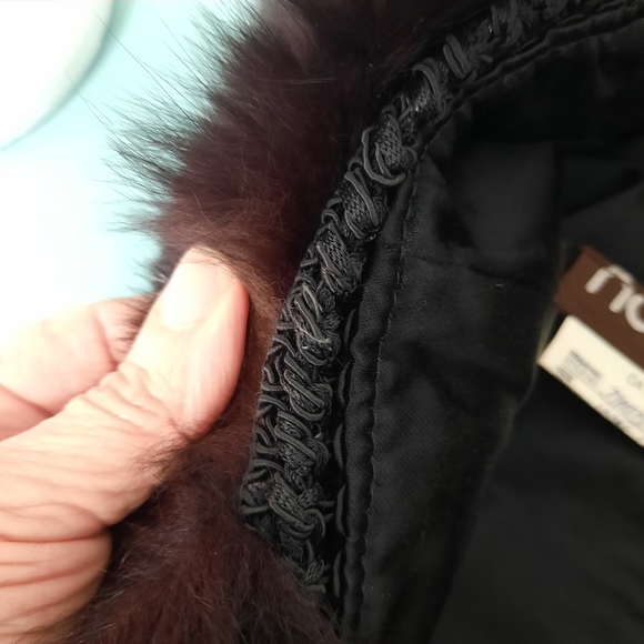 Norma Canada Dyed Fox Fur Hat Black Winter Alpaca Wool Leather Womens Vintage - Picture 10 of 12
